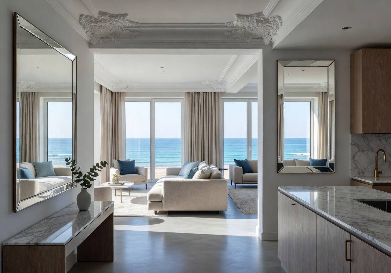 JT Grupa modern coastal apartment with elegant European features